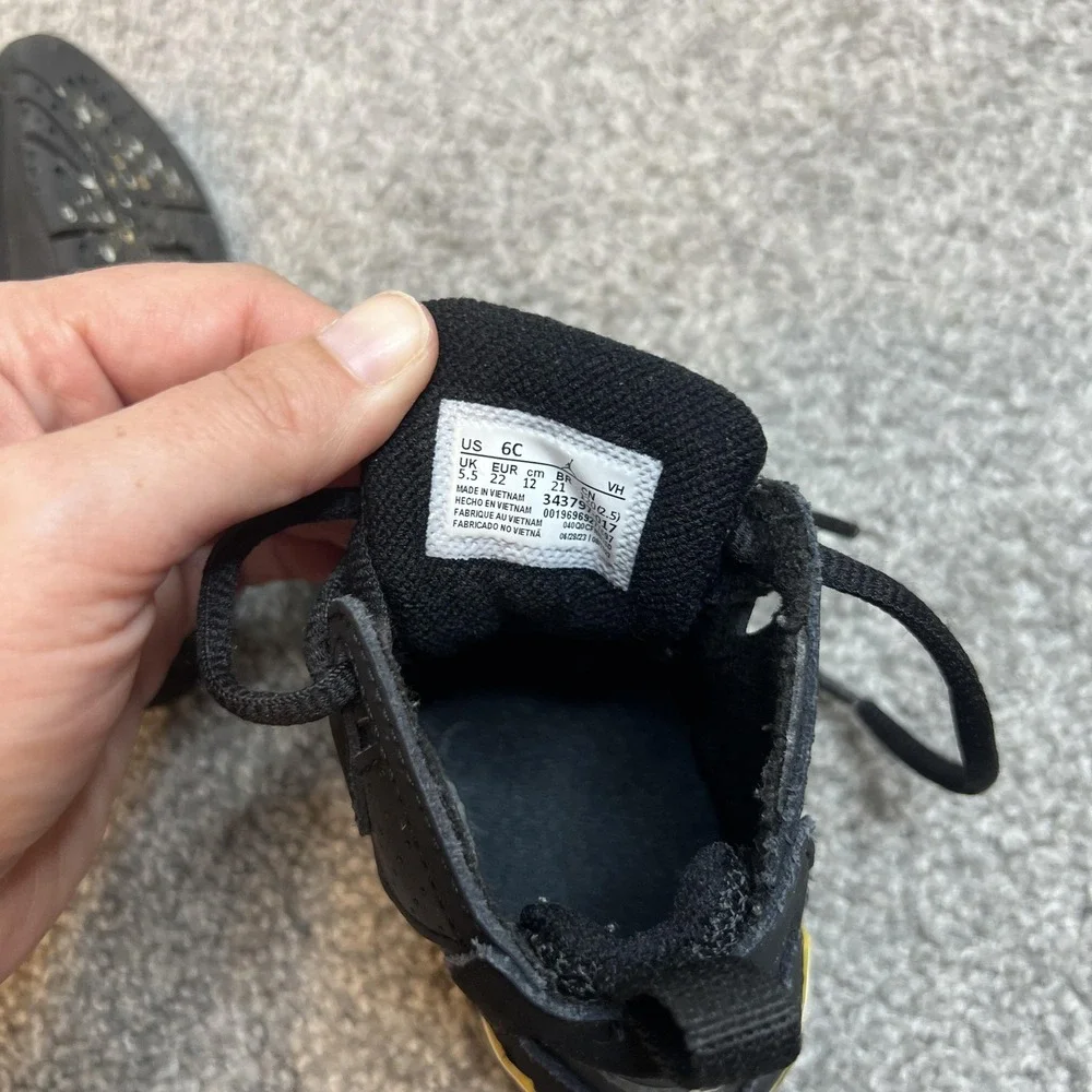 Jordan Air‎ Jordan 7 Retro TD Shoes Toddler Size 6C Black Yellow White Sneakers